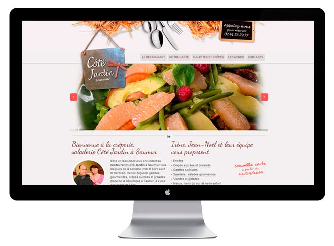 Site web Restaurant Côté jardin version bureau