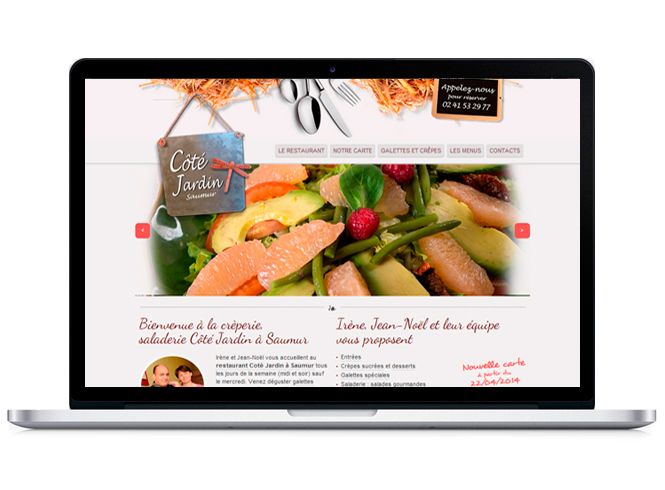 Site web Restaurant Côté jardin version portable