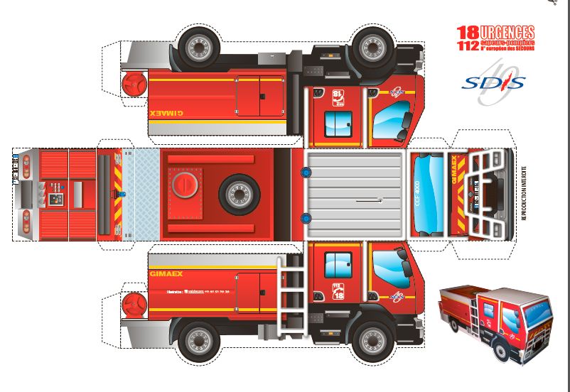 illustration graphique de camion de pompiers